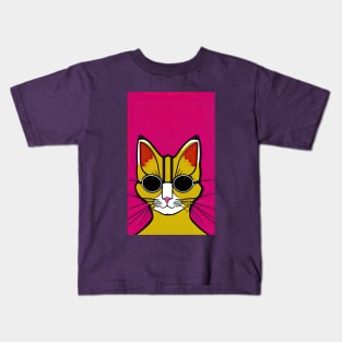 Cat with glasses Kids T-Shirt